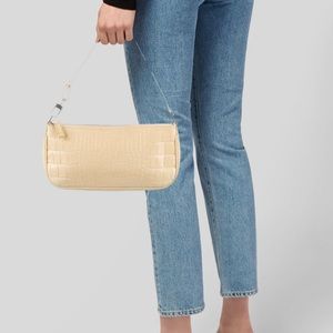 BY FAR Embossed leather shoulder bag